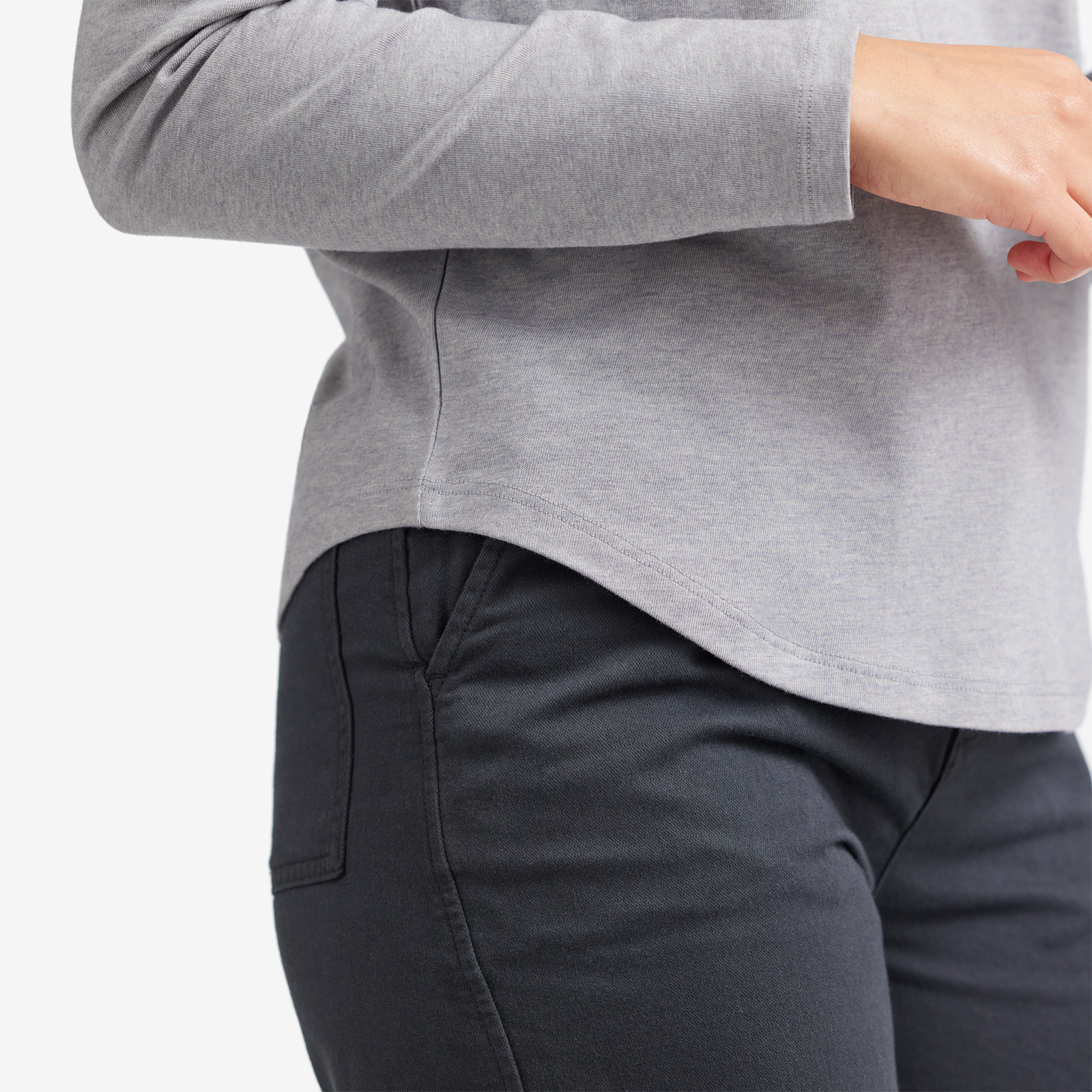 Women's Soft Merino Long Sleeve Tee - Medium Grey - Image 3
